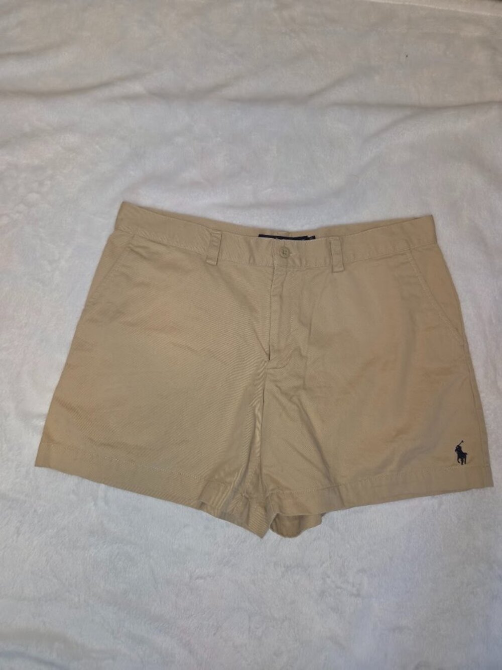 Ralph Lauren Sport Women’s Size 10 Khaki Chino Shorts 5” Inseam Pony Logo